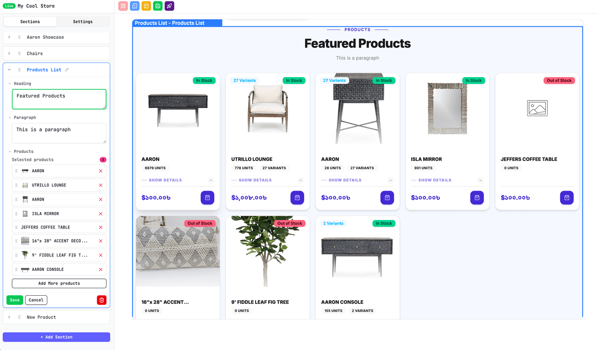 Store builder